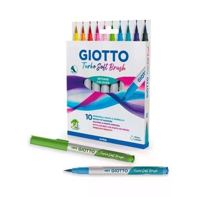 Giotto Turbo Soft Brush Pastel – Set da 10 Pennarelli