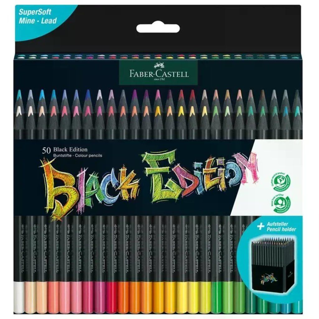 FABER CASTELL Faber-Castell Black Edition – Set 50 Matite Colorate SuperSoft