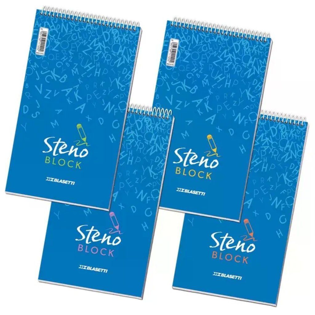 Blasetti Blocco Stenografia con Spirale, 10 Pezzi, Colori Assortiti