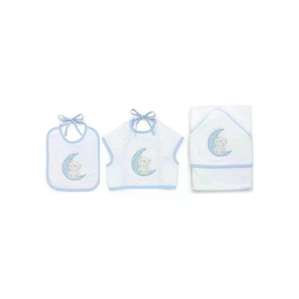 Italbaby Moon Set 3 Pezzi in Spugna per Neonato Azzurro Italbaby Moon Set 3 Pezzi in Spugna per Neonato Azzurro