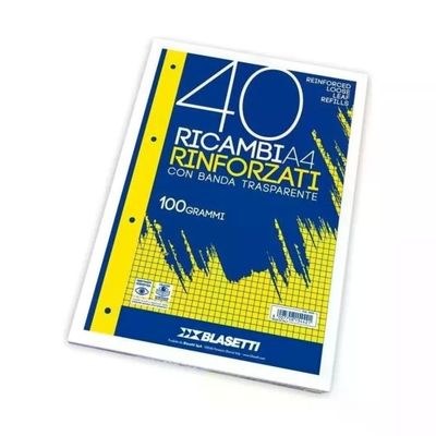 Blasetti Ricambi A4 a Righe 1R, 40 Fogli, 100 g/m² Blasetti Ricambi A4 a Righe 1R, 40 Fogli, 100 g/m²