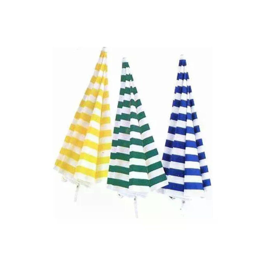 VETTE Ombrellone da Spiaggia in Acciaio e Cotone, 200 cm, Bianco e Giallo VETTE Ombrellone da Spiaggia in Acciaio e Cotone, 200 cm, Bianco e Giallo