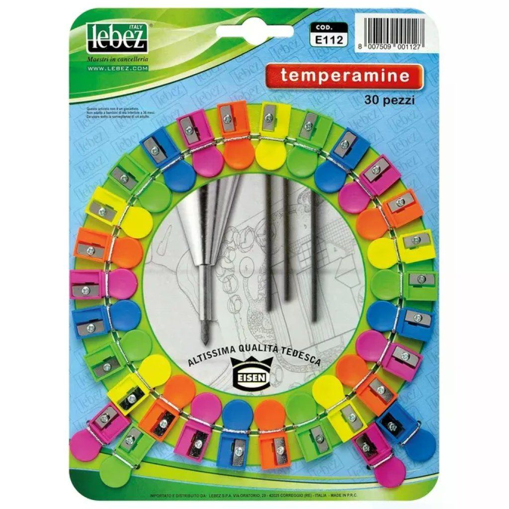 Lebez E112 Temperamatite Manuale a 1 Foro, 30 Pezzi