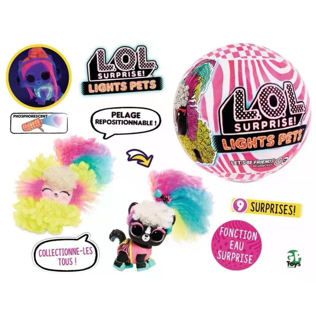 GIOCHI PREZIOSI L.O.L. Surprise! Lights Pets – Cucciolo con 9 Sorprese