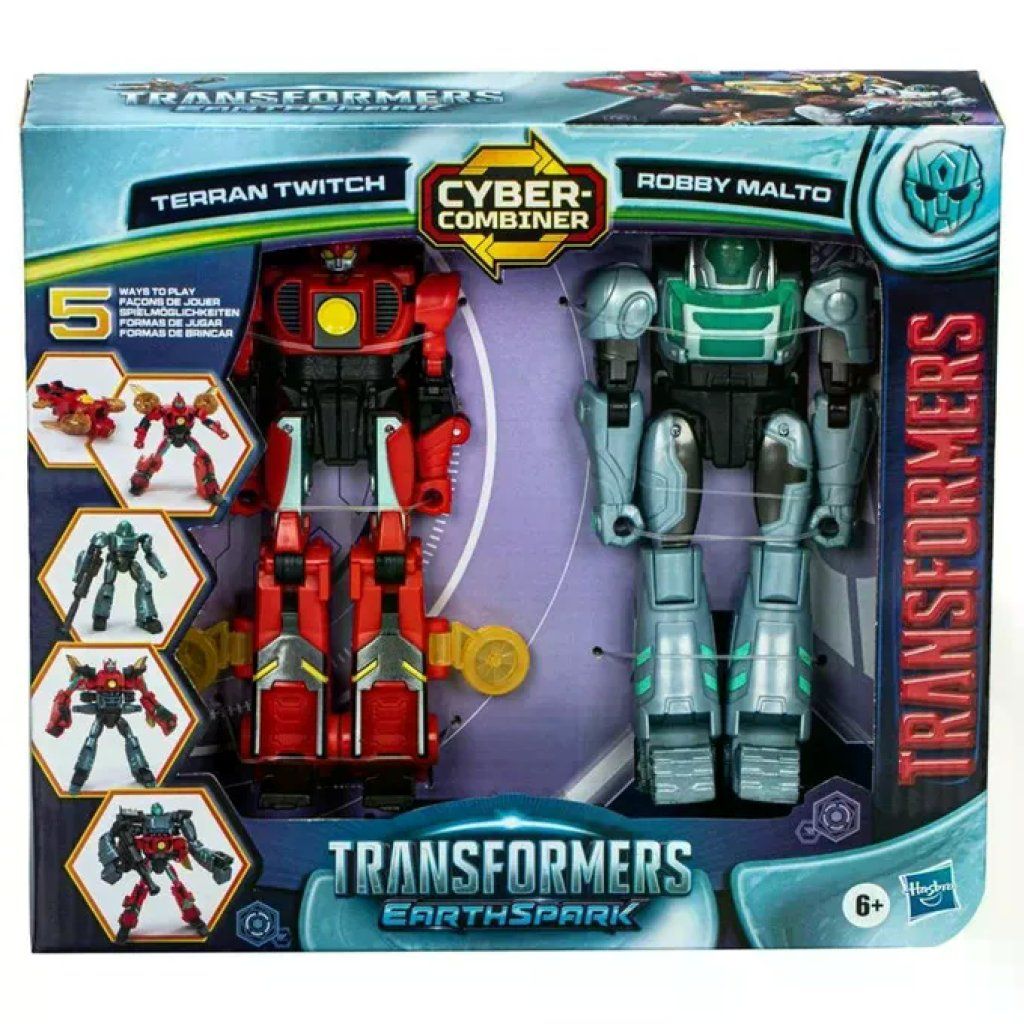 Hasbro Transformers EarthSpark Cyber-Combiner Terran Twitch e Robby Malto
