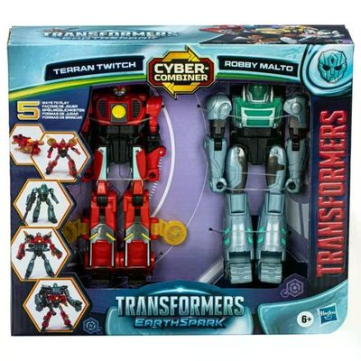 Hasbro Transformers EarthSpark Cyber-Combiner Terran Twitch e Robby Malto