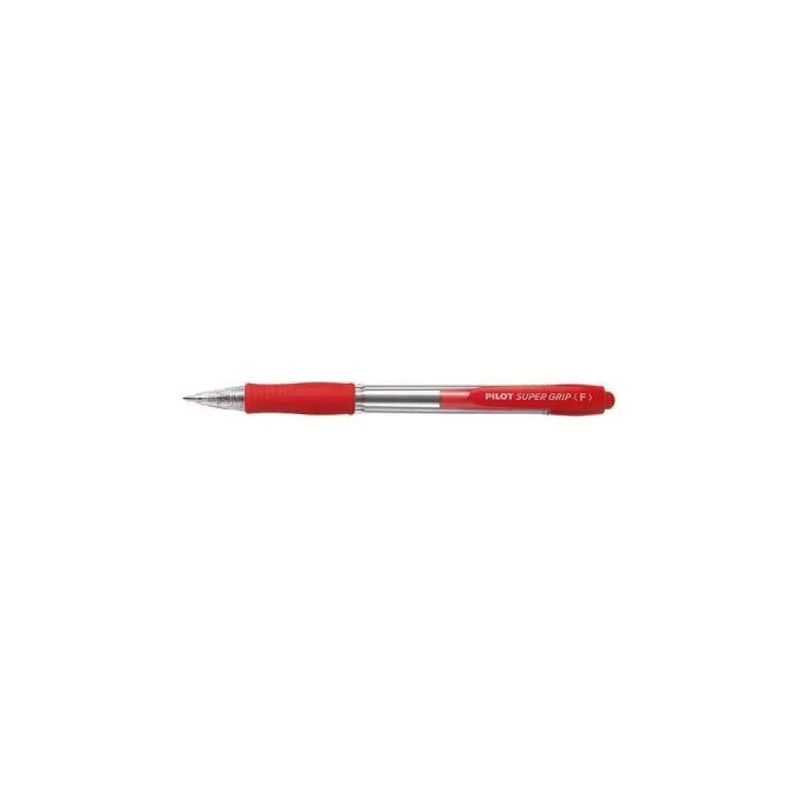 Pilot BPGP-10R-F Super Grip Penna a sfera a scatto punta fine 0.7 mm confezione 12 pezzi colore Rosso
