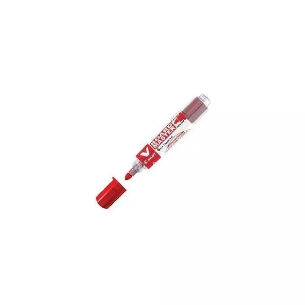Pilot V-Board Master Begreen – Pennarelli per Lavagna Bianca Rossi, Punta Tonda 6 mm, Confezione da 10