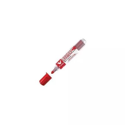 Pilot V-Board Master Begreen – Pennarelli per Lavagna Bianca Rossi, Punta Tonda 6 mm, Confezione da 10