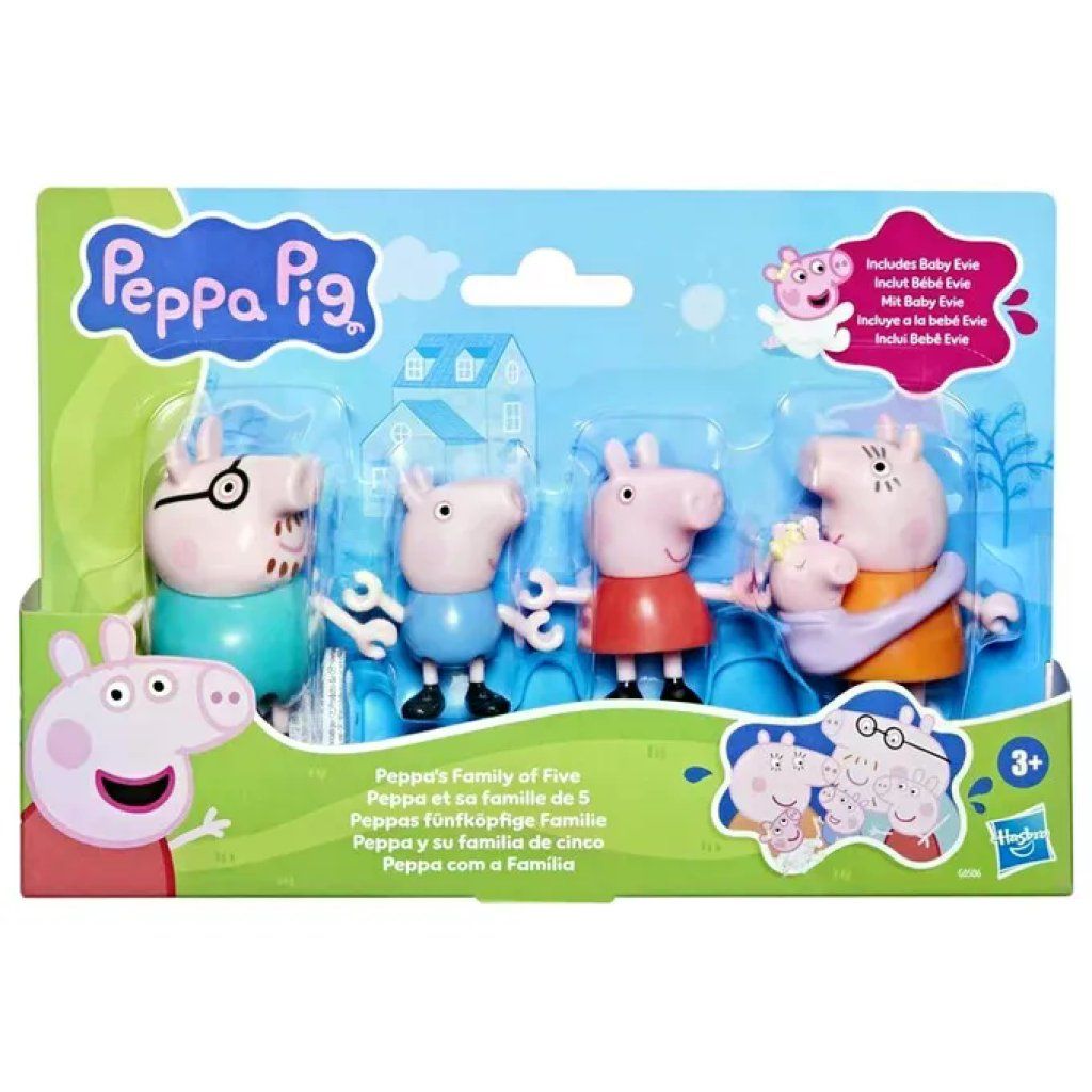 Peppa Pig Playset La Famiglia con Baby Evie, 5 personaggi