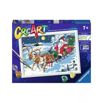 Ravensburger CreArt La Consegna dei Regali – Kit di pittura con i numeri, 7+ anni