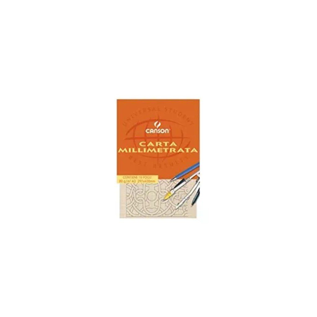 Canson Carta Millimetrata A3, 80 g/m², Confezione da 10