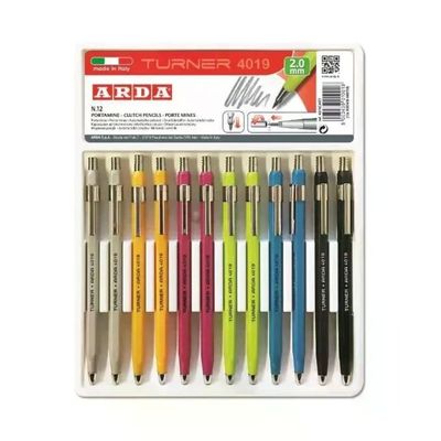 ARDA Turner 4019 Portamine 2 mm con Affilamine Integrato, 12 Pezzi Multicolore ARDA Turner 4019 Portamine 2 mm con Affilamine Integrato, 12 Pezzi Multicolore