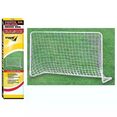 Sport One Porta da Calcio Basic in Acciaio con Rete, 180 × 60 × 122 cm