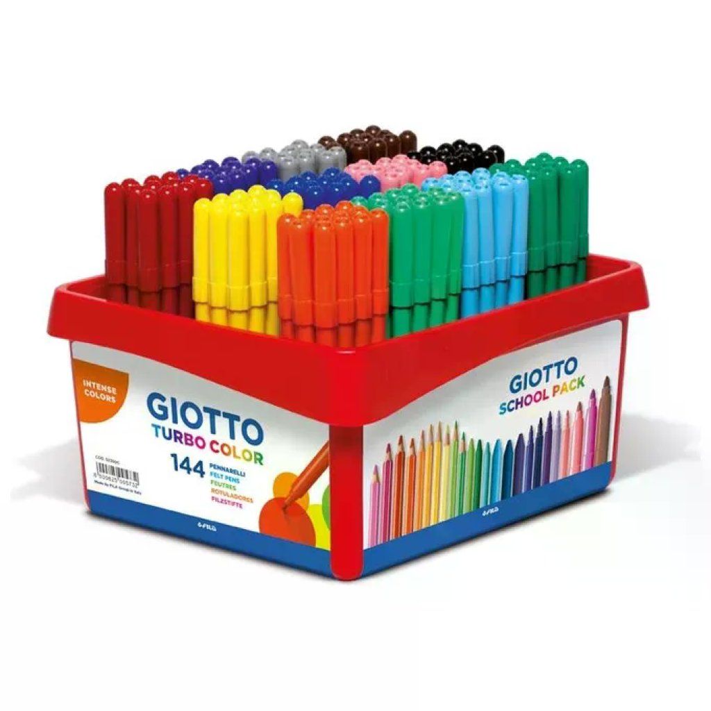 Giotto Turbo Color Schoolpack – 144 Pennarelli Lavabili a Punta Fine Giotto Turbo Color Schoolpack – 144 Pennarelli Lavabili a Punta Fine