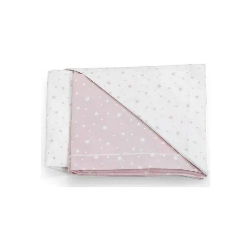 Italbaby Completo Lenzuola Lettino 3 Pezzi in Cotone Rosa