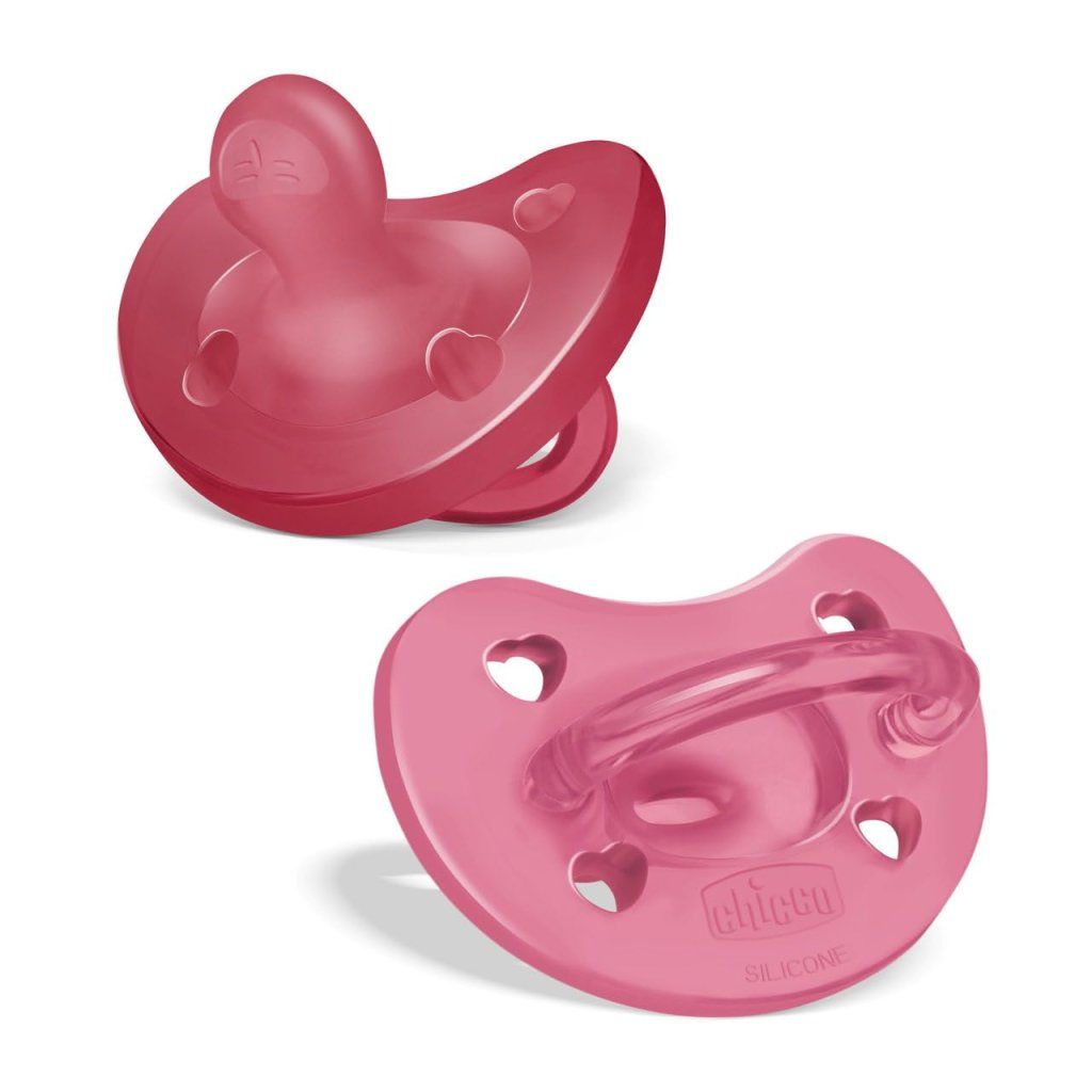 Chicco PhysioForma Gommotto Soft in Silicone, 2 Pezzi, 16-36 Mesi, Rosso