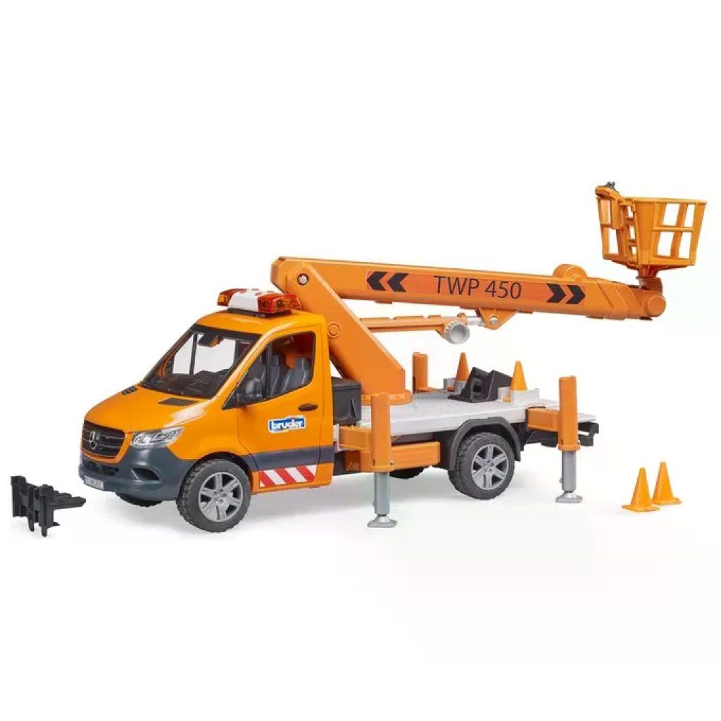Bruder 02679 Mercedes-Benz Sprinter con piattaforma aerea, luci e suoni, scala 1:16