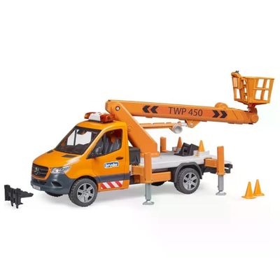 Bruder 02679 Mercedes-Benz Sprinter con piattaforma aerea, luci e suoni, scala 1:16
