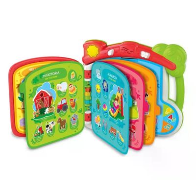 Clementoni Baby Libro Parlante Interattivo Bilingue, 100 Parole in Italiano e Inglese, 10 Pagine, 1-4 Anni