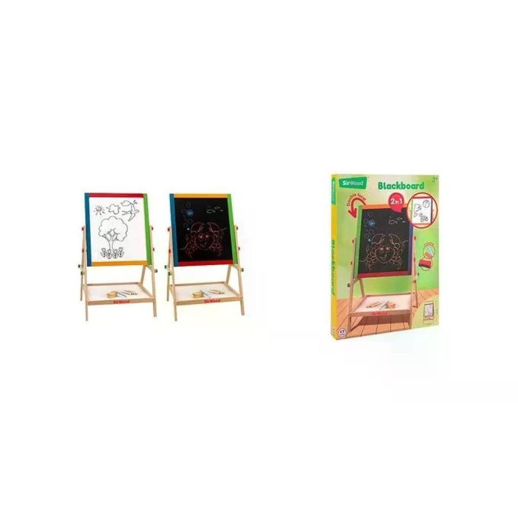 Globo Sir Wood – Lavagna in legno 2 in 1 con gessetti