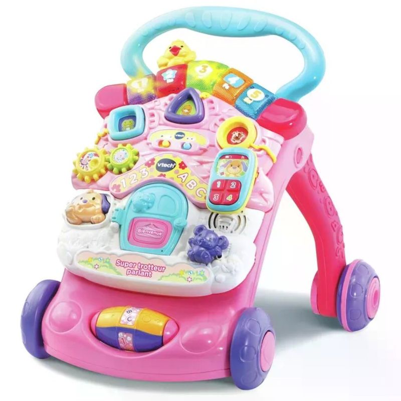 VTech Super Primi Passi 2 in 1 Rosa con Tavolino Attività VTech Super Primi Passi 2 in 1 Rosa con Tavolino Attività