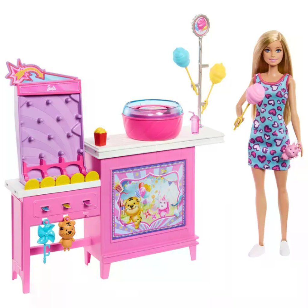 Barbie Bambola con Chiosco dello Zucchero Filato e 20+ Accessori