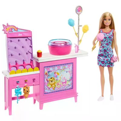 Barbie Bambola con Chiosco dello Zucchero Filato e 20+ Accessori