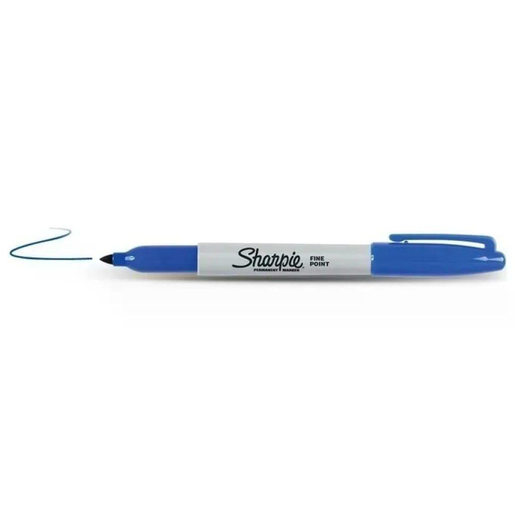 Sharpie Fine Point – 12 Marcatori Permanenti Blu, Punta Tonda da 1 mm