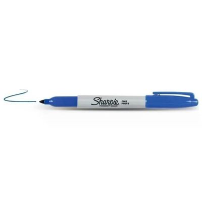 Sharpie Fine Point – 12 Marcatori Permanenti Blu, Punta Tonda da 1 mm