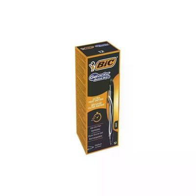 BIC Gel-ocity Quick – Confezione da 12 penne gel nere