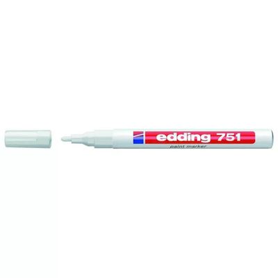 Edding E-751-049 Set 10 Marcatori a Vernice Bianchi, Punta Tonda 1-2 mm