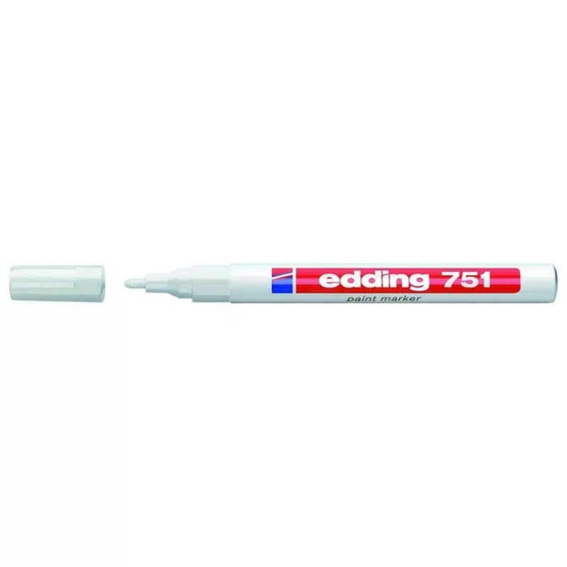 Edding E751-049 Marcatore a Vernice Punta Tonda 1-2 mm Colore Bianco