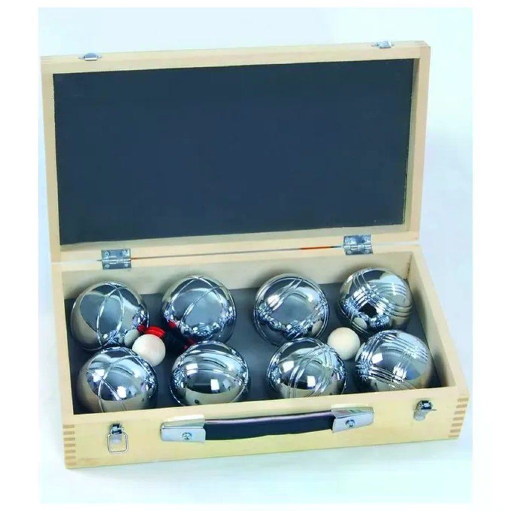 Vigor-Blinky 99600-10 Set bocce da pétanque, 8 pezzi con cassetta in legno