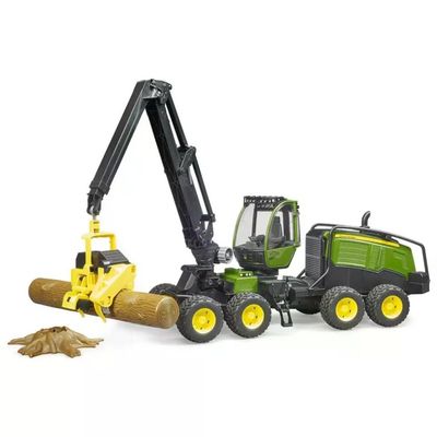 Bruder John Deere 1270G Harvester forestale 1:16 con tronco