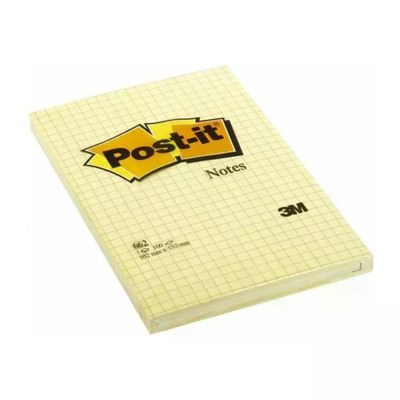 3M Post-it 662 Large Notes a Quadretti, 6 Blocchi, 102 x 152 mm, Giallo Canary 3M Post-it 662 Large Notes a Quadretti, 6 Blocchi, 102 x 152 mm, Giallo Canary