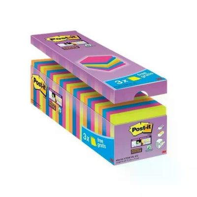 Post-It 712520 Super Sticky Notes Foglietti Adesivi 76x76 mm 24 Blocchetti 90 Fogli ciascuno Colore Post-It 712520 Super Sticky Notes Foglietti Adesivi 76x76 mm 24 Blocchetti 90 Fogli ciascuno Colore