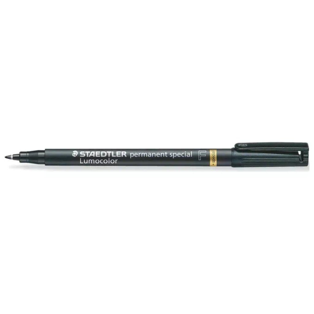 Staedtler Lumocolor Permanent Special 319 – Pennarelli neri a punta fine 0,6 mm, confezione da 10
