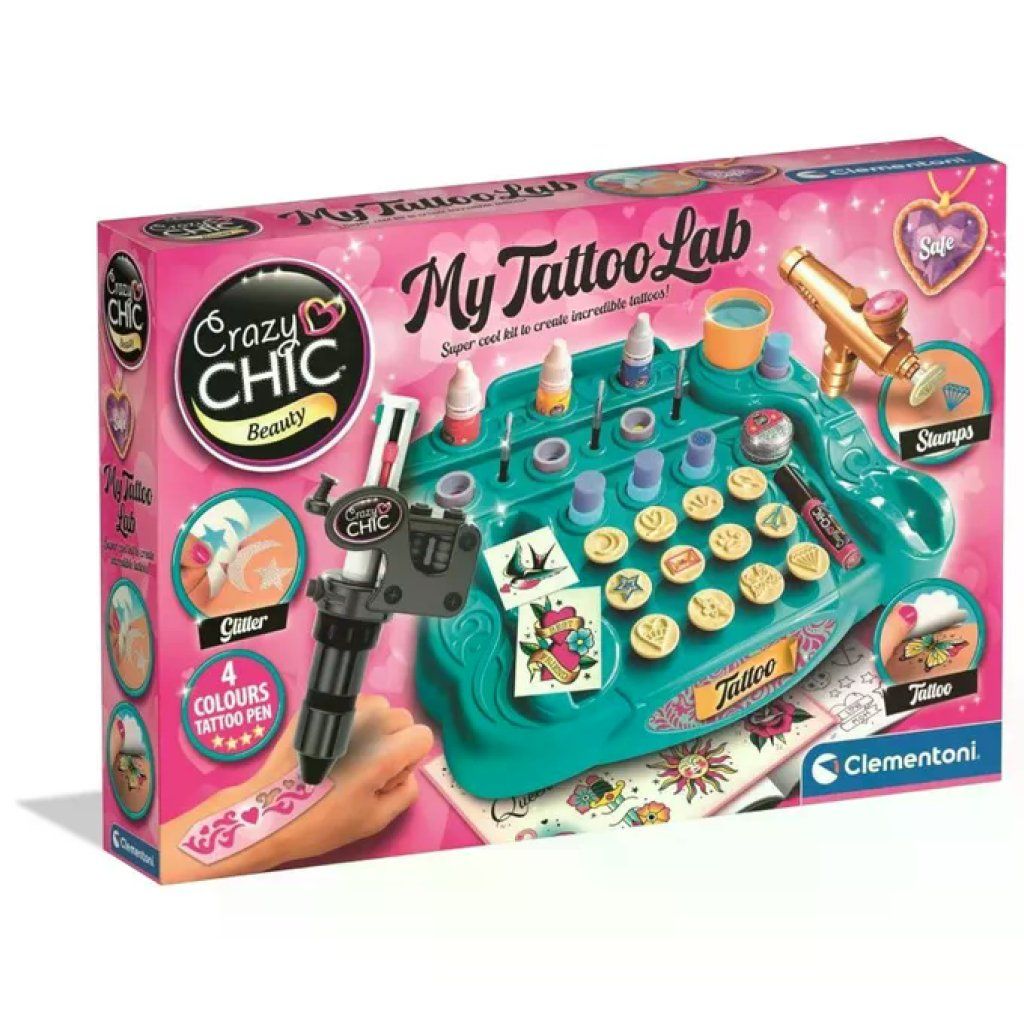 Clementoni Crazy Chic My Tattoo Lab – Kit per Tatuaggi Temporanei