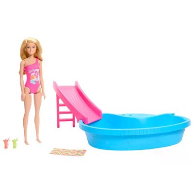 Barbie Bambola con Piscina e Scivolo Multicolore