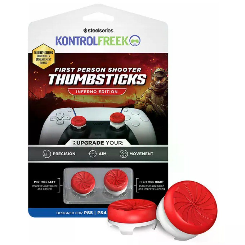 SteelSeries KontrolFreek FPS Inferno Thumbsticks per PS4 e PS5 – Rosse