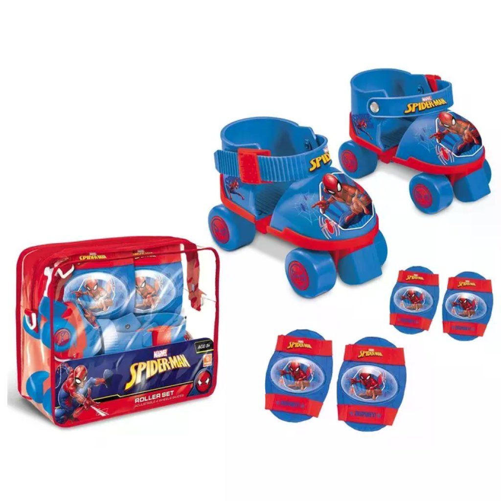 MONDO Spider-Man – Set Pattini Baby Regolabili con Protezioni e Borsa, Misure 22-29 MONDO Spider-Man – Set Pattini Baby Regolabili con Protezioni e Borsa, Misure 22-29