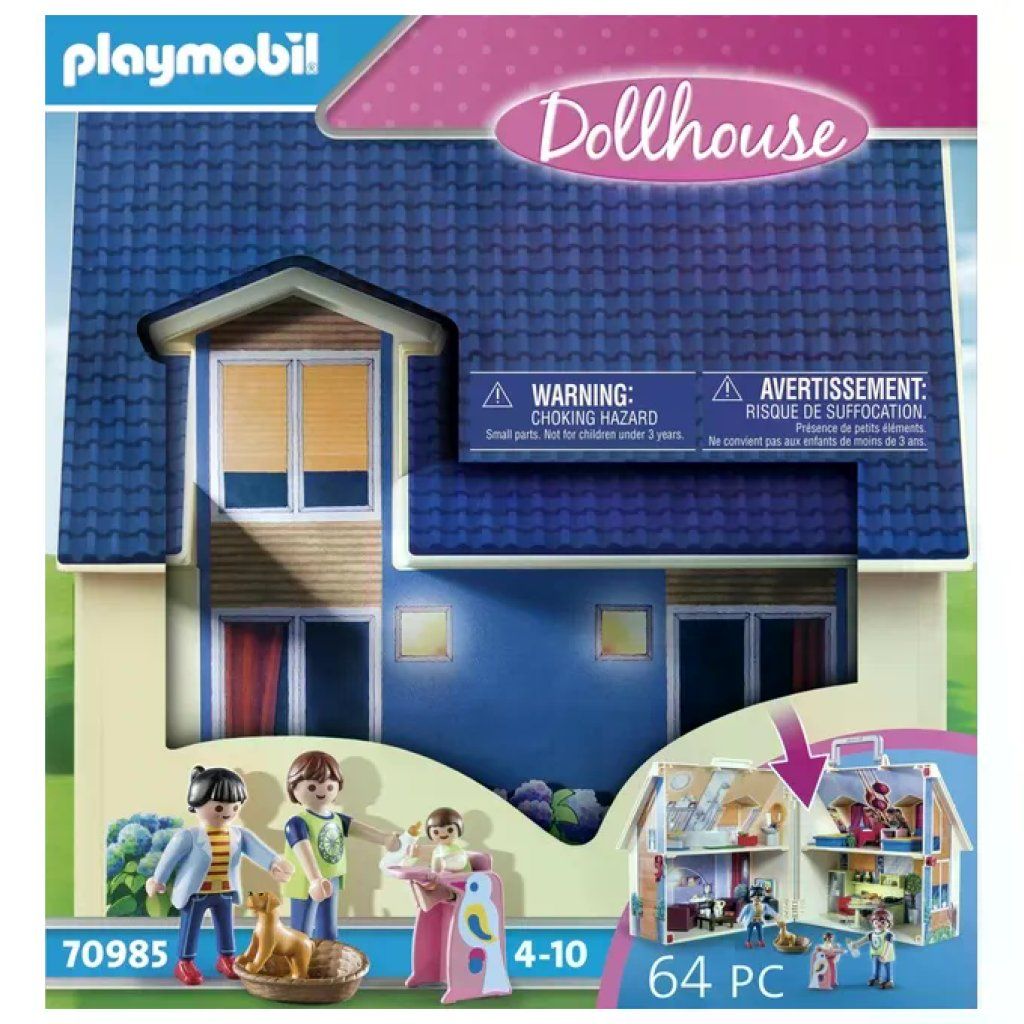 PLAYMOBIL 70985 Casa delle Bambole Portatile con 4 Personaggi