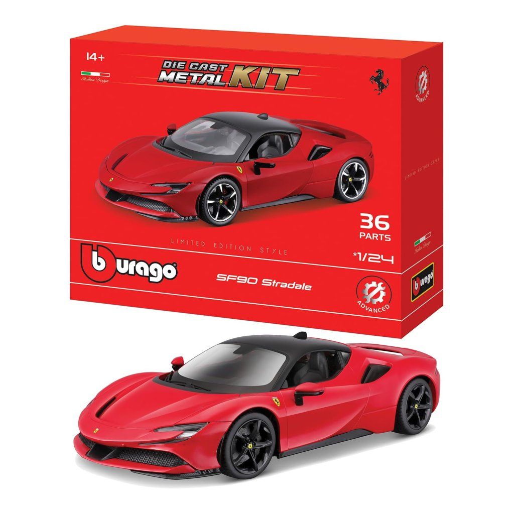 BURAGO Bburago Ferrari SF90 Stradale Die-Cast Model Kit 1:24 BURAGO Bburago Ferrari SF90 Stradale Die-Cast Model Kit 1:24