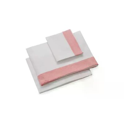 Italbaby Set Lenzuola Culla 3 Pezzi Jersey Cotone Rosa Plumetì