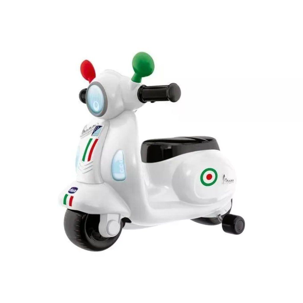 Chicco Vespa Primavera cavalcabile bianca con luci e suoni Chicco Vespa Primavera cavalcabile bianca con luci e suoni