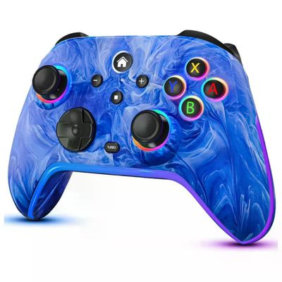 QUBICK Controller Wireless Aero Blue Trasparente per Nintendo Switch e PC