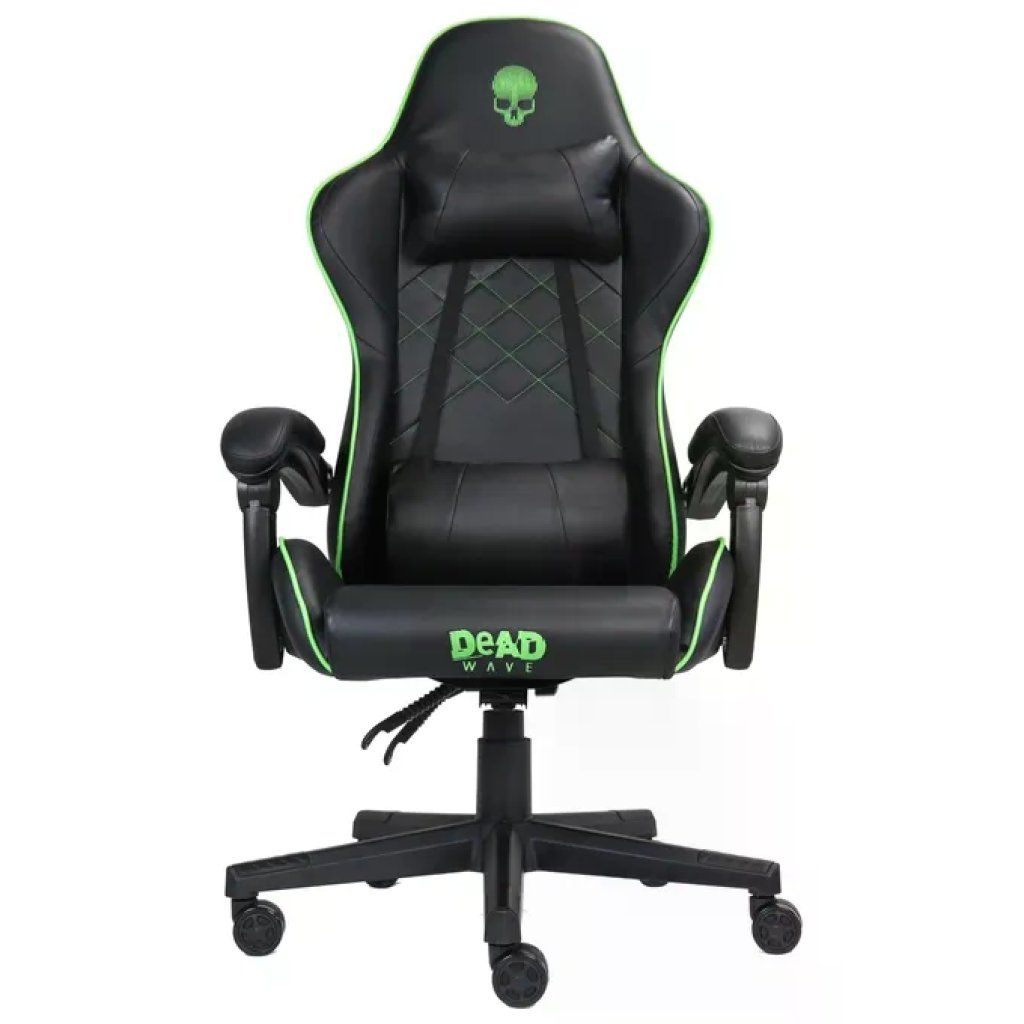 DEAD WAVE DEADWAVE DWGT00072 Skull Chair – Sedia Gaming Ergonomica Nero e Verde