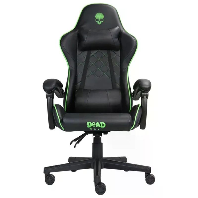DEAD WAVE DEADWAVE DWGT00072 Skull Chair – Sedia Gaming Ergonomica Nero e Verde