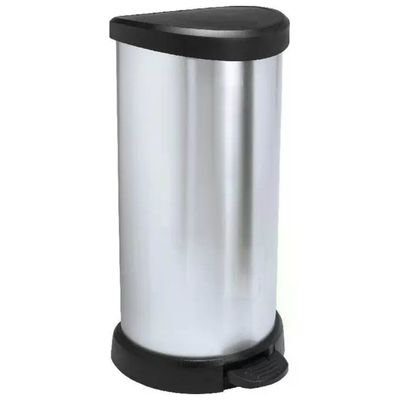 Curver 02150-582-00 Deco Bins Pattumiera a Pedale Rotonda 40 L colore Nero Argento Curver 02150-582-00 Deco Bins Pattumiera a Pedale Rotonda 40 L colore Nero Argento